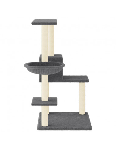 Albero per Gatti con Tiragraffi in Sisal Grigio Scuro 95 cm