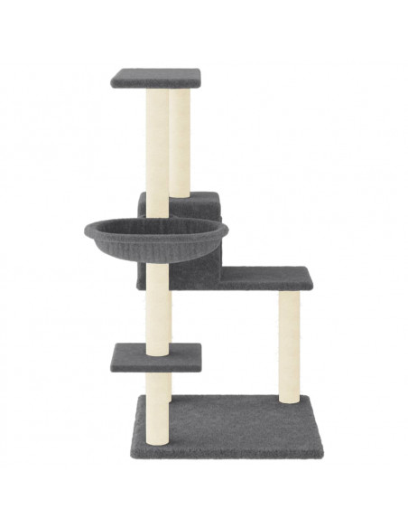 Albero per Gatti con Tiragraffi in Sisal Grigio Scuro 95 cm