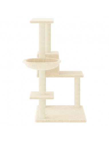 Albero per Gatti con Tiragraffi in Sisal Crema 95 cm