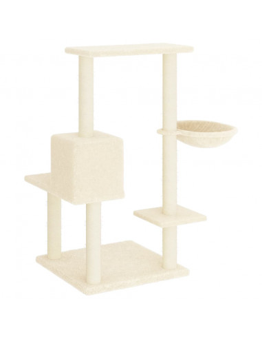 Albero per Gatti con Tiragraffi in Sisal Crema 95 cm