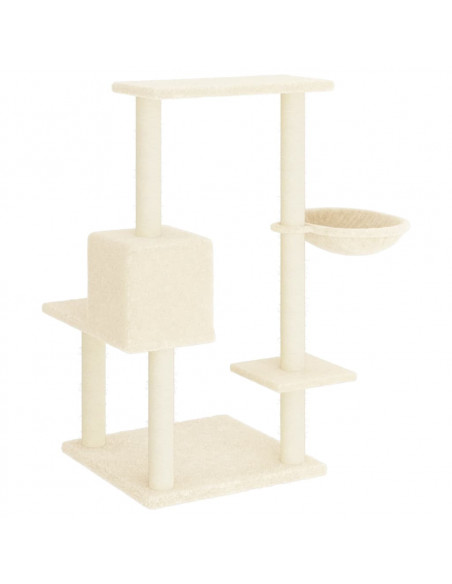 Albero per Gatti con Tiragraffi in Sisal Crema 95 cm