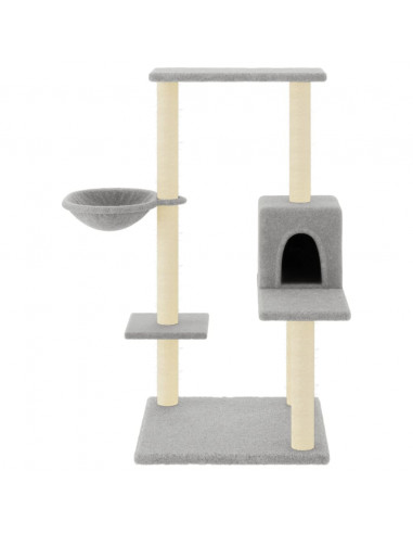 Albero per Gatti con Tiragraffi in Sisal Grigio Chiaro 95 cm