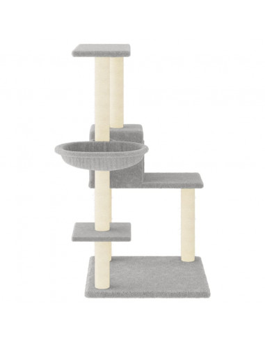 Albero per Gatti con Tiragraffi in Sisal Grigio Chiaro 95 cm