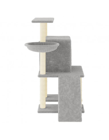 Albero per Gatti con Tiragraffi in Sisal Grigio Chiaro 96,5 cm