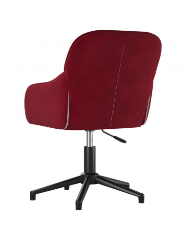 Sedia da Ufficio Girevole Rosso Vino in Velluto