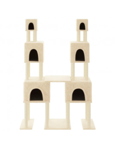 Albero per Gatti con Tiragraffi in Sisal Crema 199 cm