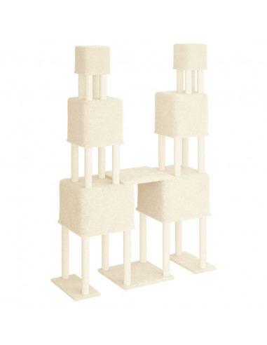 Albero per Gatti con Tiragraffi in Sisal Crema 199 cm