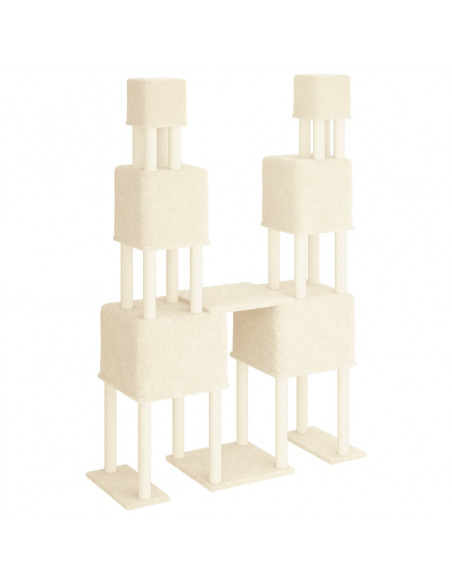 Albero per Gatti con Tiragraffi in Sisal Crema 199 cm