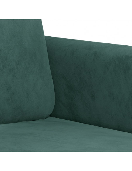 Set di Divani 3 pz con Cuscini Verde Scuro in Velluto