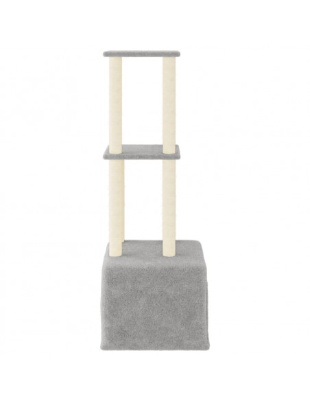 Albero per Gatti con Tiragraffi in Sisal Grigio Chiaro 133,5 cm