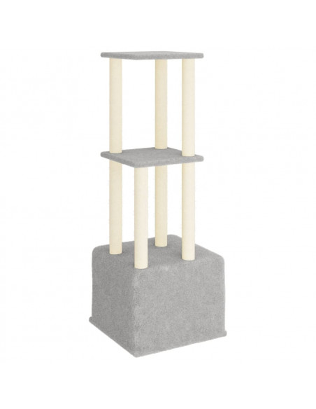 Albero per Gatti con Tiragraffi in Sisal Grigio Chiaro 133,5 cm