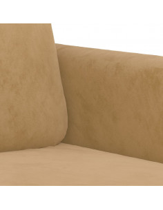 Set di Divani 3 pz con Cuscini Marrone in Velluto