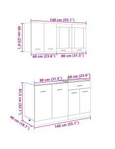 Set di Mobili Porta TV 4 pz Rovere Sonoma in Truciolato