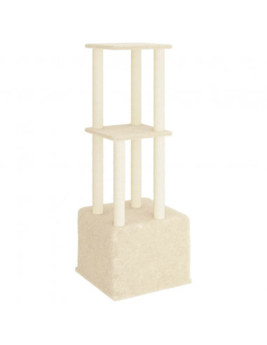 Albero per Gatti con Tiragraffi in Sisal Crema 133,5 cm