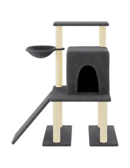 Albero per Gatti con Tiragraffi in Sisal Grigio Scuro 96,5 cm