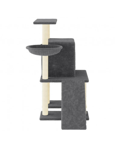Albero per Gatti con Tiragraffi in Sisal Grigio Scuro 96,5 cm