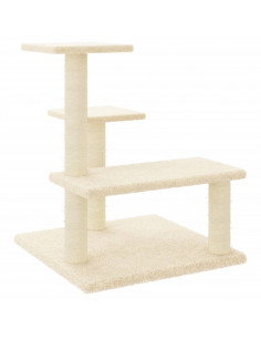 Albero per Gatti con Tiragraffi in Sisal Crema 61 cm 2