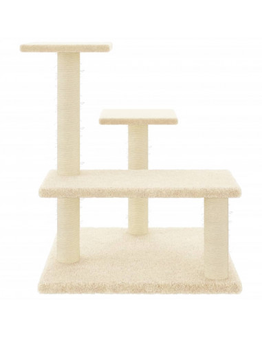 Albero per Gatti con Tiragraffi in Sisal Crema 61 cm