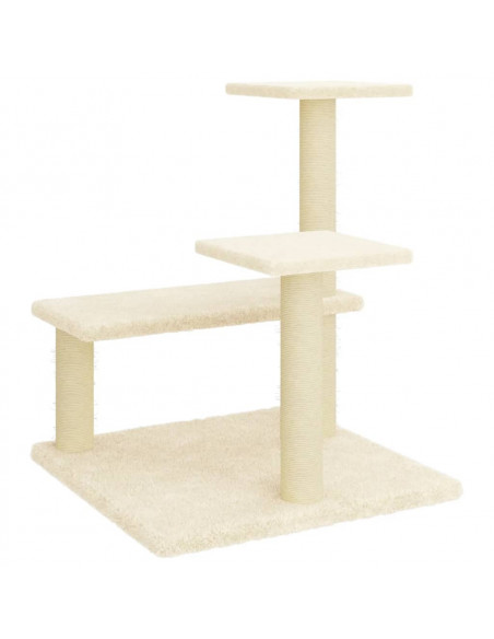 Albero per Gatti con Tiragraffi in Sisal Crema 61 cm
