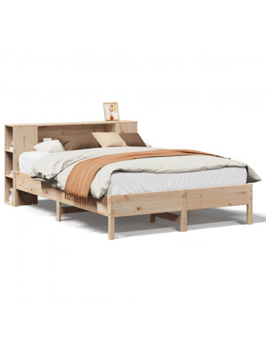 Letto Libreria senza Materasso 160x200 cm in Legno di Pino
