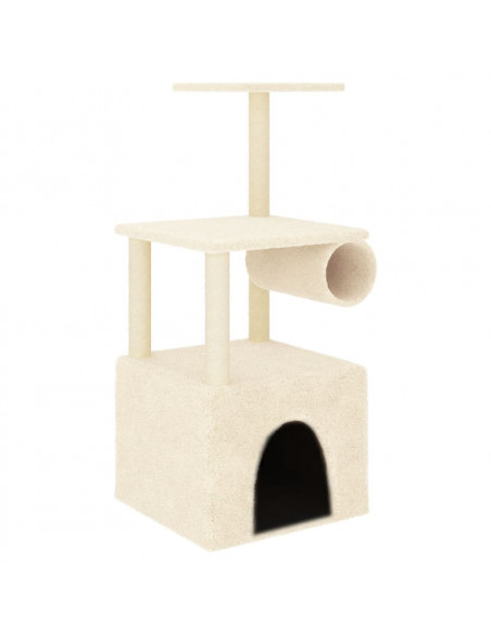 Albero per Gatti con Tiragraffi in Sisal Crema 109,5 cm