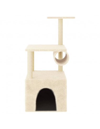 Albero per Gatti con Tiragraffi in Sisal Crema 109,5 cm