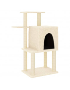 Albero per Gatti con Tiragraffi in Sisal Crema 97 cm 2