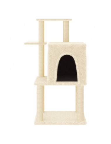 Albero per Gatti con Tiragraffi in Sisal Crema 97 cm