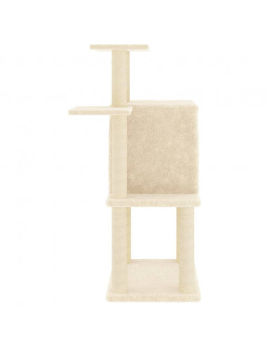Albero per Gatti con Tiragraffi in Sisal Crema 97 cm