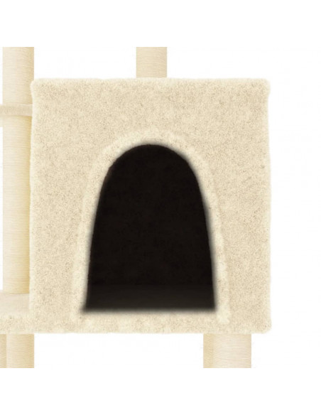 Albero per Gatti con Tiragraffi in Sisal Crema 97 cm
