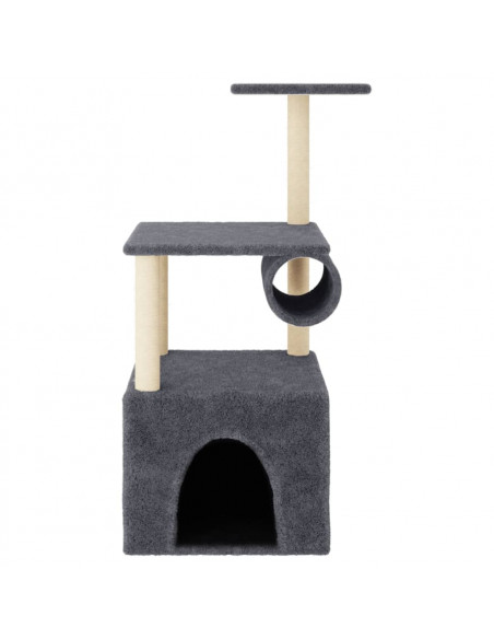 Albero per Gatti con Tiragraffi in Sisal Grigio Scuro 109,5 cm
