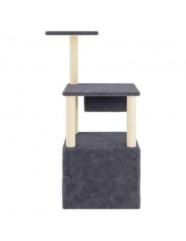 Albero per Gatti con Tiragraffi in Sisal Grigio Scuro 109,5 cm