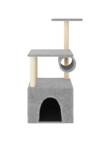 Albero per Gatti con Tiragraffi in Sisal Grigio Chiaro 109,5 cm