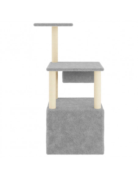 Albero per Gatti con Tiragraffi in Sisal Grigio Chiaro 109,5 cm