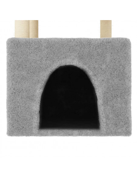 Albero per Gatti con Tiragraffi in Sisal Grigio Chiaro 109,5 cm