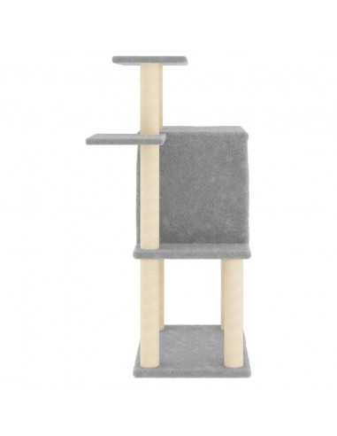 Albero per Gatti con Tiragraffi in Sisal Grigio Chiaro 97 cm