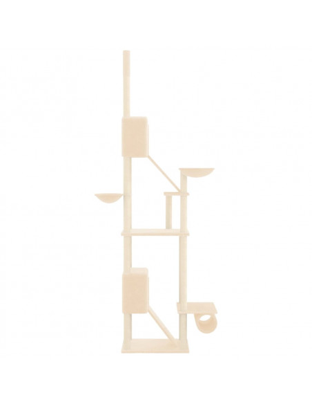 Albero per Gatti da Pavimento a Soffitto Crema 277-303 cm