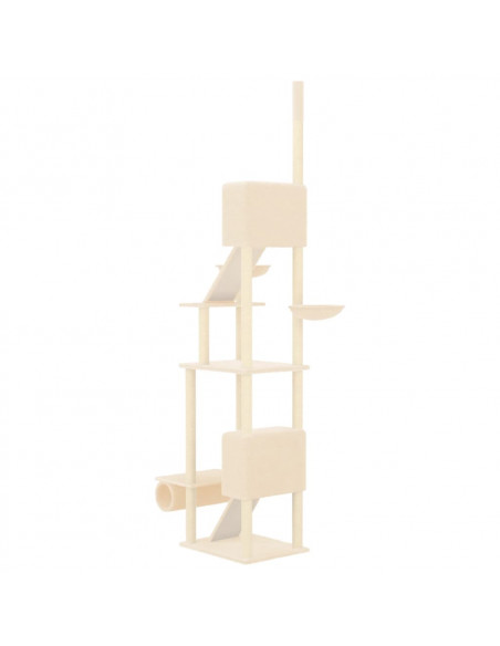 Albero per Gatti da Pavimento a Soffitto Crema 277-303 cm