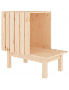 Casetta per Gatti 60x36x60 cm in Legno Massello di Pino 2
