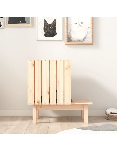 Casetta per Gatti 60x36x60 cm in Legno Massello di Pino