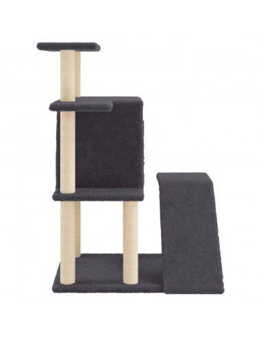 Albero per Gatti con Tiragraffi in Sisal Grigio Scuro 97 cm