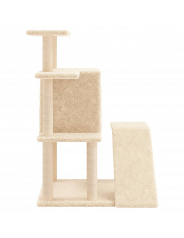 Albero per Gatti con Tiragraffi in Sisal Crema 97 cm