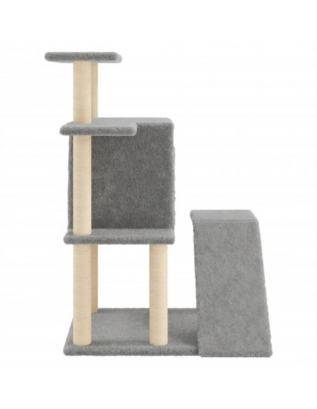 Albero per Gatti con Tiragraffi in Sisal Grigio Chiaro 97 cm