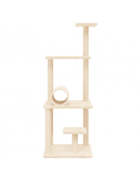 Albero per Gatti con Tiragraffi in Sisal Crema 136 cm