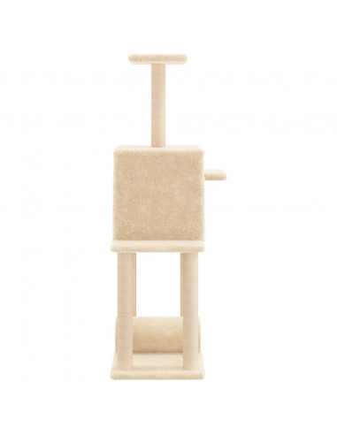 Albero per Gatti con Tiragraffi in Sisal Crema 122 cm