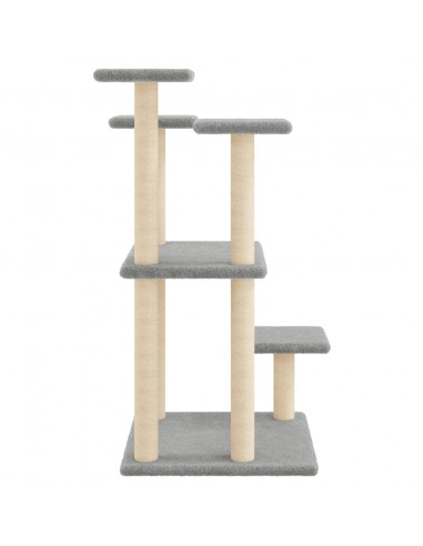 Pali Tiragraffi per Gatti con Piattaforme Grigio Chiaro 98,5 cm