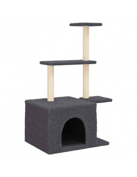Albero per Gatti con Tiragraffi in Sisal Grigio Scuro 110 cm