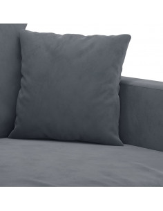 Set di Divani 2 pz con Cuscini Grigio Scuro in Velluto