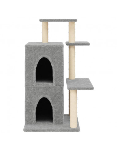 Albero per Gatti con Tiragraffi in Sisal Grigio Chiaro 97 cm