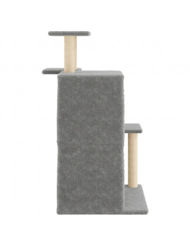 Albero per Gatti con Tiragraffi in Sisal Grigio Chiaro 97 cm
